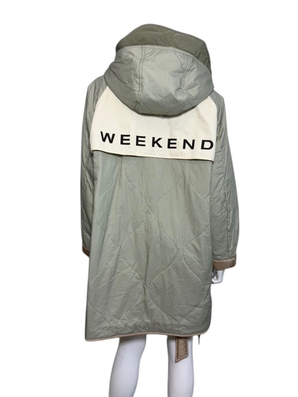 NWT Max Mara Weekend Veranda Parka Reversible in Beige/Sage Size 2 $850